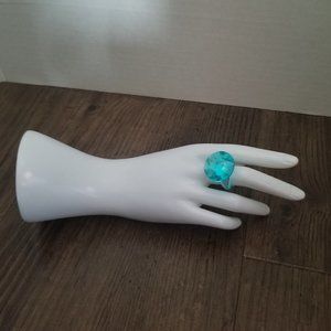 4FOR$25 Acrylic Ring - One Size (aqua)